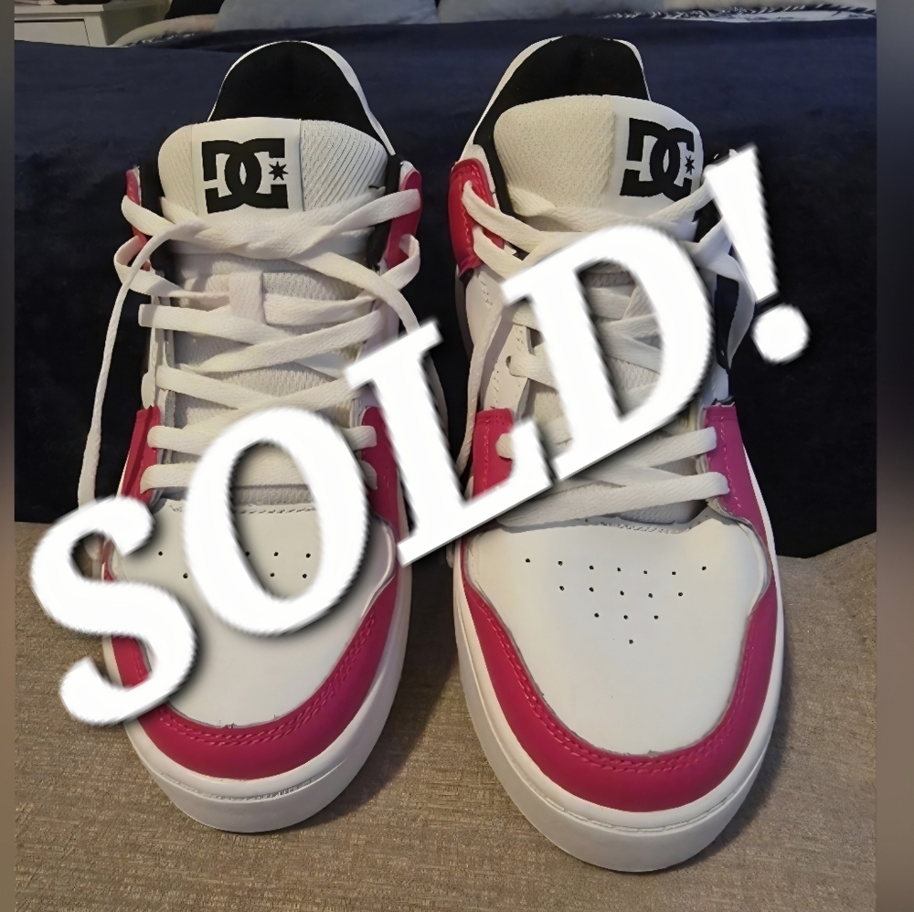 DC Fuchsia and White Skate Shoes